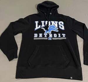 47 Brand Detroit Lions Packed House Headline Hoodie Men’s Medium Black NFL